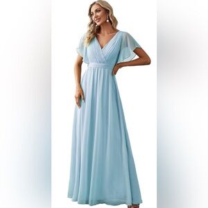 Ever Pretty Ice Blue Chiffon Dress